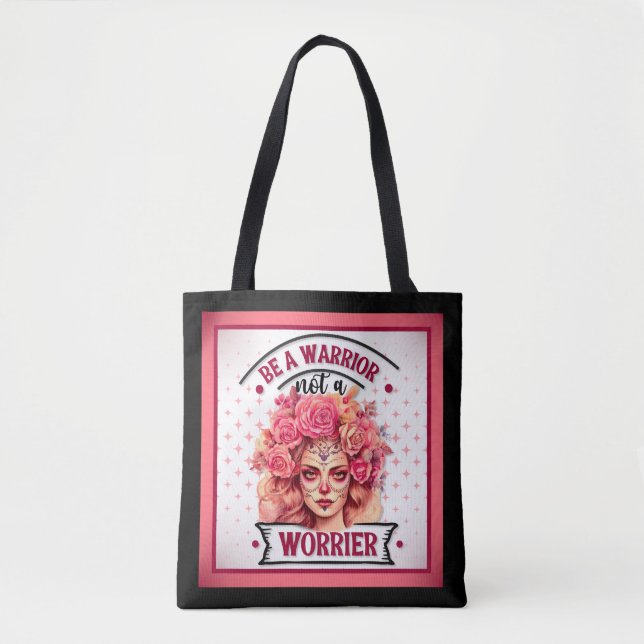 Pink and Pretty Sugar Skull  Tote Bag (Front)