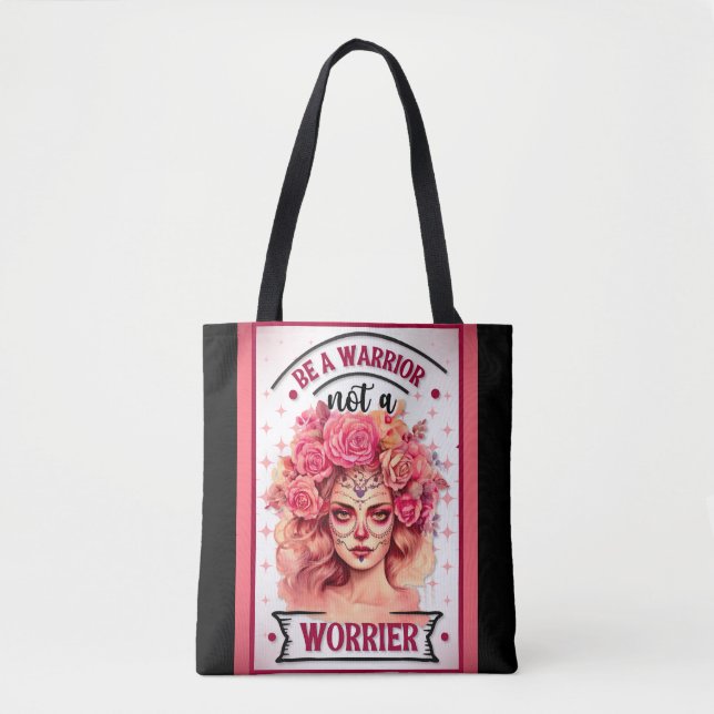 Pink and Pretty Sugar Skull Tote Bag (Front)