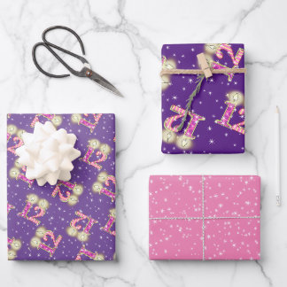 Pink and Purple 12th Birthday Wrapping Paper