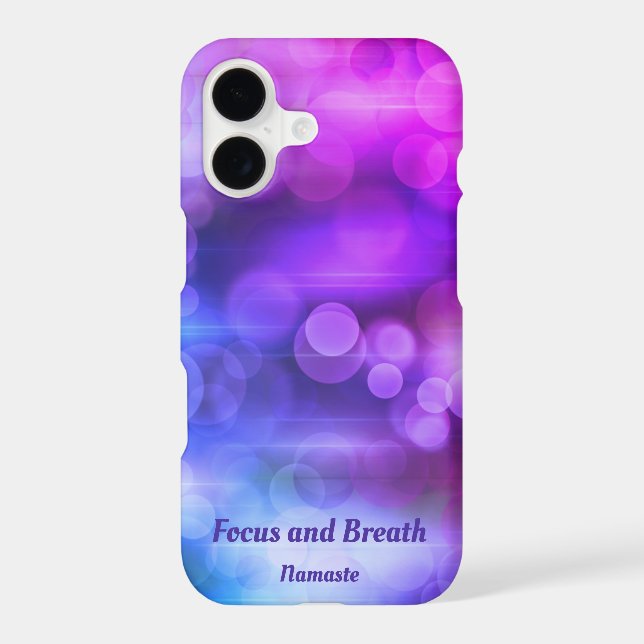 Pink and Purple Abstract Circles Focus and Breath iPhone Case (Back)