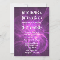 Pink and Purple Abstract fractal Birthday Party