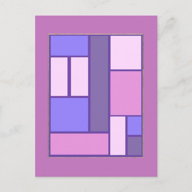 Pink And Purple Abstract Postcard (Front)