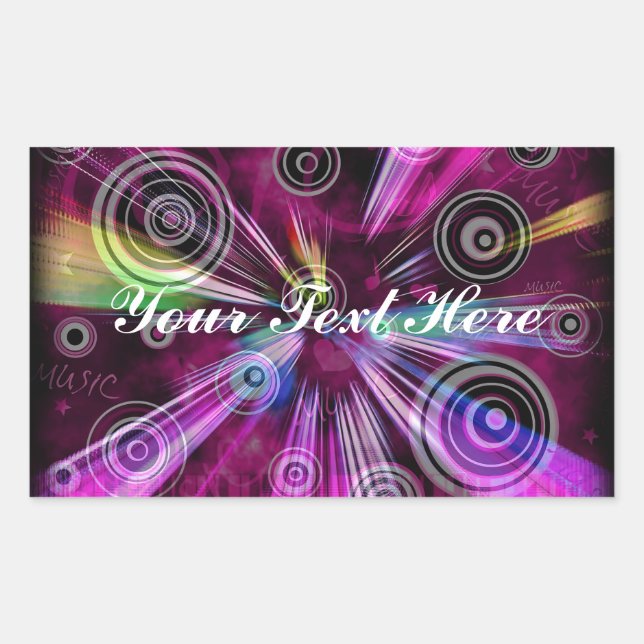 Pink And Purple Abstract Rectangular Sticker (Front)