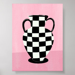 Pink and Purple Abstract Vase Illustration Poster
