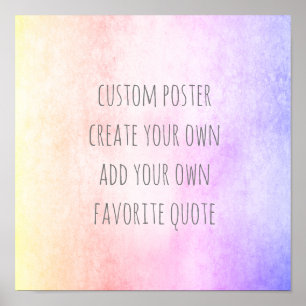 pink and purple add your own quote watercolor poster