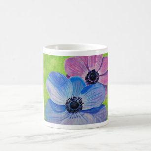 Pink and Purple Anemones Painting Coffee Mug