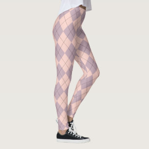 Pink and Purple Argyle Pattern Girly Leggings