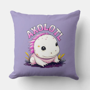 Pink and Purple Axolotl Personalised Cushion