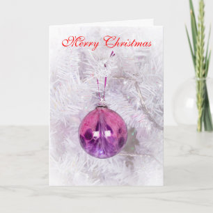 Pink and Purple bauble Christmas card