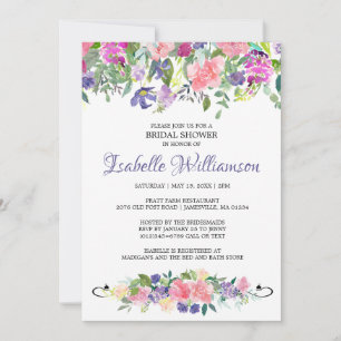 Pink and Purple Bridal Shower Invitations