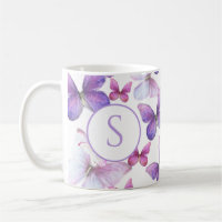 Pink and Purple Butterflies Custom Monogram