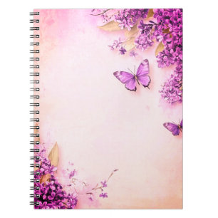 Pink and Purple Butterflies  Notebook