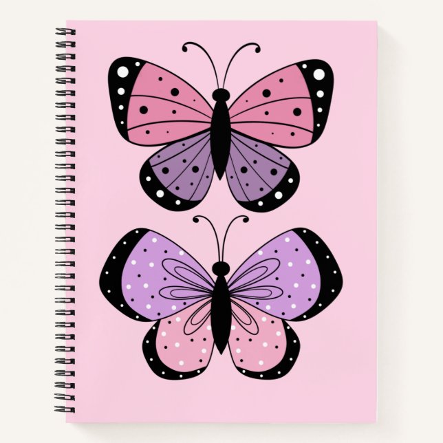 Pink and Purple Butterfly  Notebook (Front)