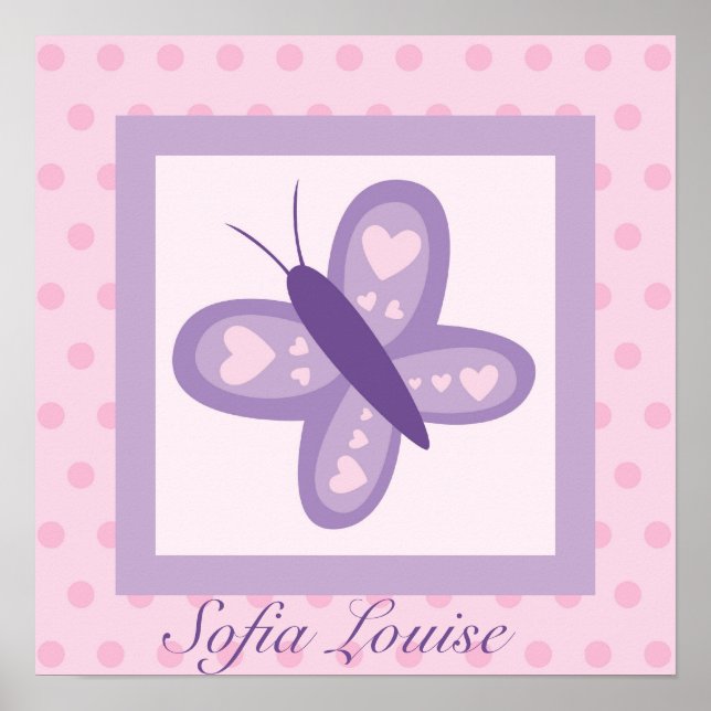 Pink and Purple Butterfly Poster (Front)
