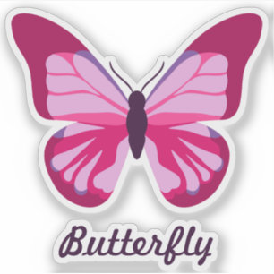 Pink and Purple Butterfly with Custom Text