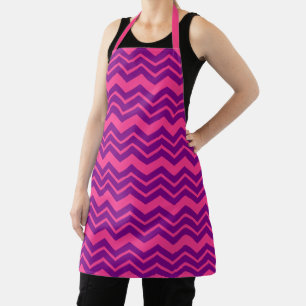 Pink and Purple Chevron Pattern Design Apron
