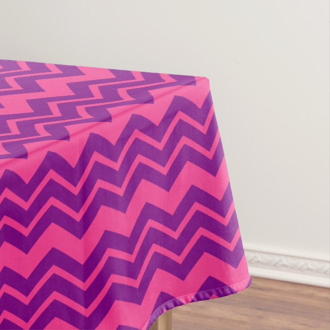 Pink and Purple Chevron Pattern Design  Tablecloth (In Situ)