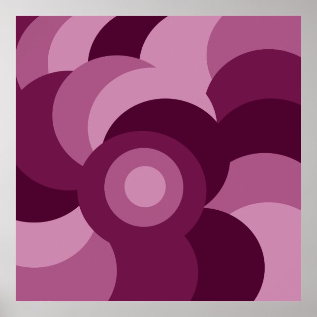 pink and purple circles geometric pattern poster (Front)