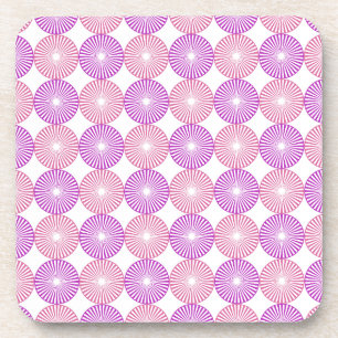 Pink and purple circles pattern coaster