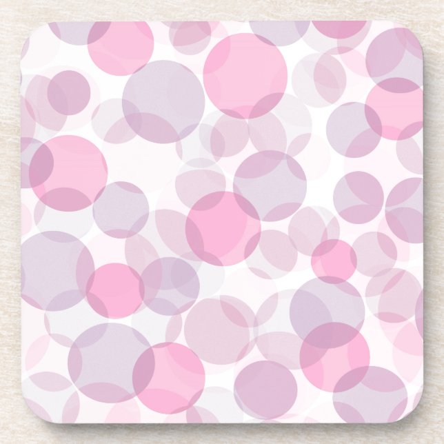 Pink and purple circles pattern coaster (Front)