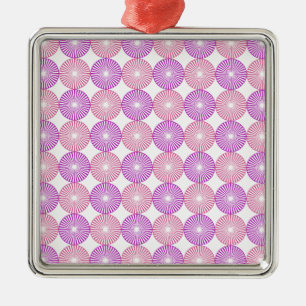 Pink and purple circles pattern metal tree decoration