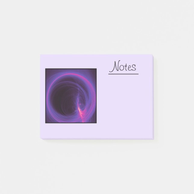 Pink and Purple Circular Abstract Design Post-it Notes (Front)