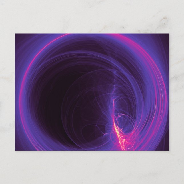 Pink and Purple Circular Abstract Design Postcard (Front)