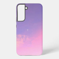 Pink and Purple Clouds Star Moon Real Photo