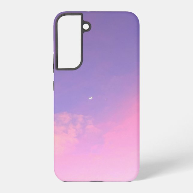 Pink and Purple Clouds Star Moon Real Photo Samsung Galaxy S22+ Case (Back)