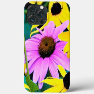 Pink and Purple Coneflower with Yellow Flowers iPhone 13 Pro Max Case