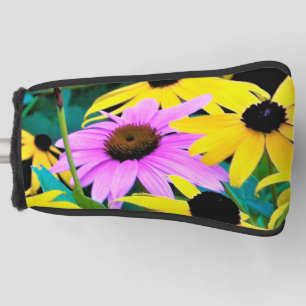 Pink and Purple Coneflower with Yellow Flowers Golf Head Cover