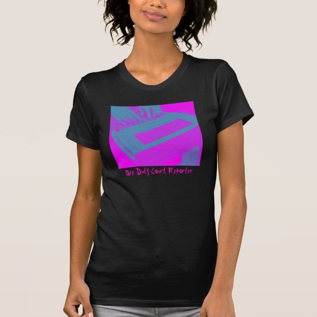 Pink and Purple Court Reporter T-Shirt (Front)