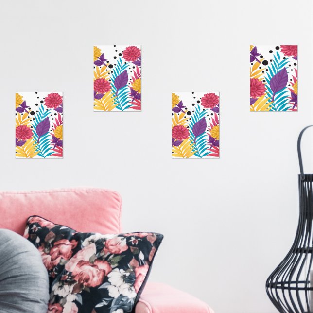 Pink and purple cut flowers with intricate petals  (Livingroom)