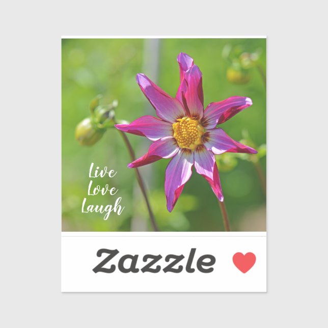 Pink and Purple Dahlia Flower Motivational Sticker (Sheet)