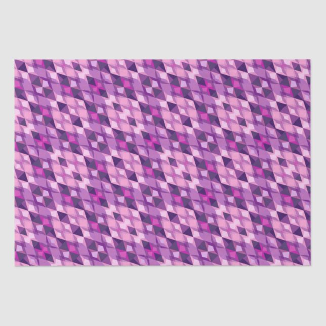  Pink and purple diamond Geometric shapes pattern Tissue Paper (Front)
