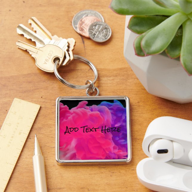 Pink and Purple Digital Smoke Key Ring (Desk)
