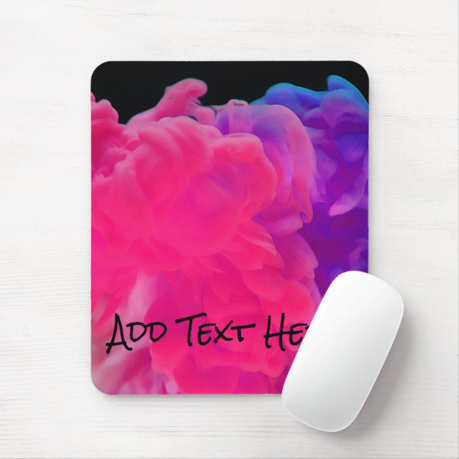 Pink and Purple Digital Smoke Mouse Pad (With Mouse)