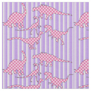 Pink and Purple Dinosaur Fabric