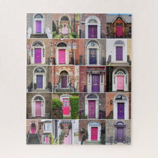 Pink and Purple Doors of Dublin Jigsaw Puzzle