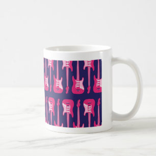 Pink and Purple Electric Guitars Punk Rock Coffee Mug