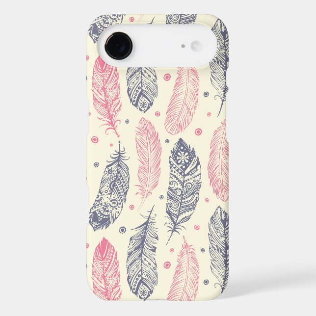 Pink And Purple Ethnic Feather Pattern Case-Mate iPhone Case (Back)