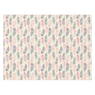Pink And Purple Ethnic Feather Pattern Tablecloth