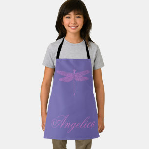 Pink and Purple Fantasy Dragonfly  Personalise Apron