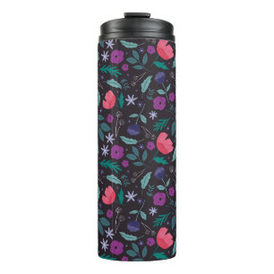 Pink and Purple Floral Illustration Pattern Thermal Tumbler