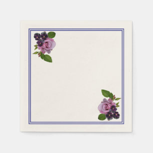 Pink and purple floral napkin
