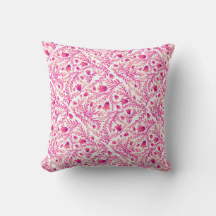 Pink and purple floral soft design cushion