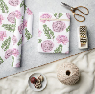 Pink and Purple Floral Wrapping Paper