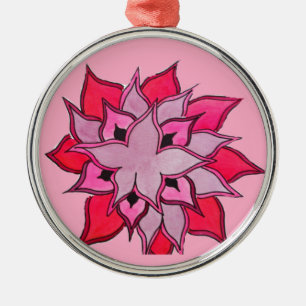 Pink and purple flower art metal tree decoration