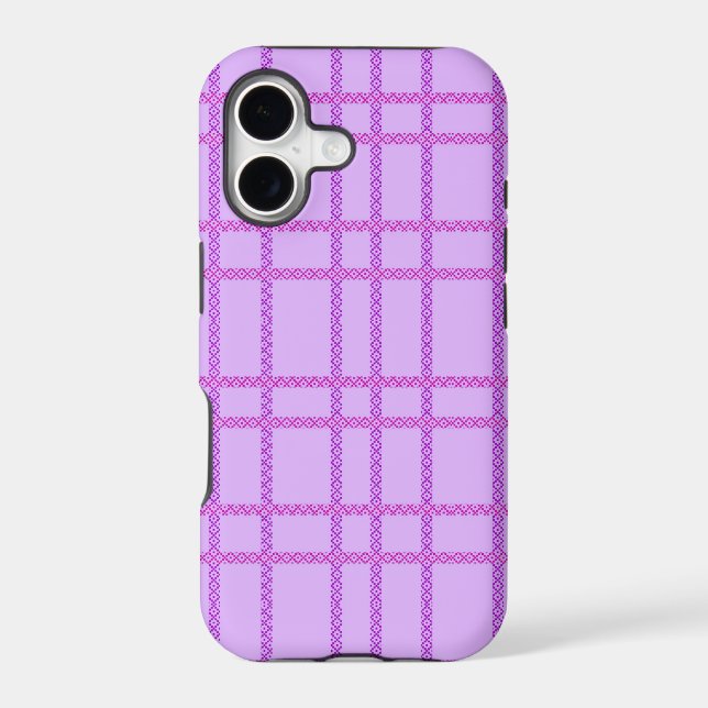Pink and purple flower checkered pattern