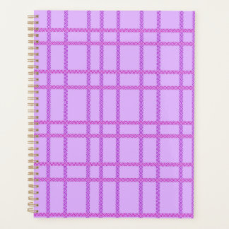 Pink and purple flower checkered pattern planner